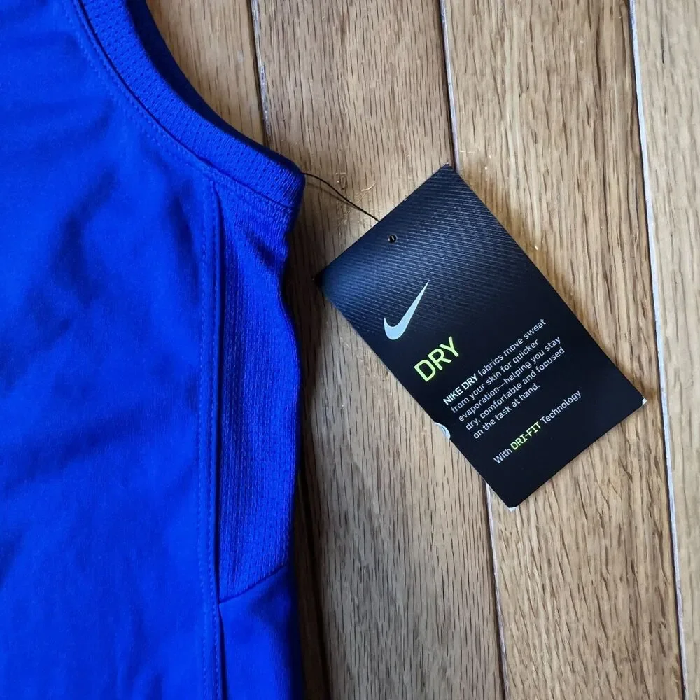 Nike Boy's Blue Sleeveless Tank Top-Size M